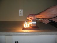 C E turbine running in lab.